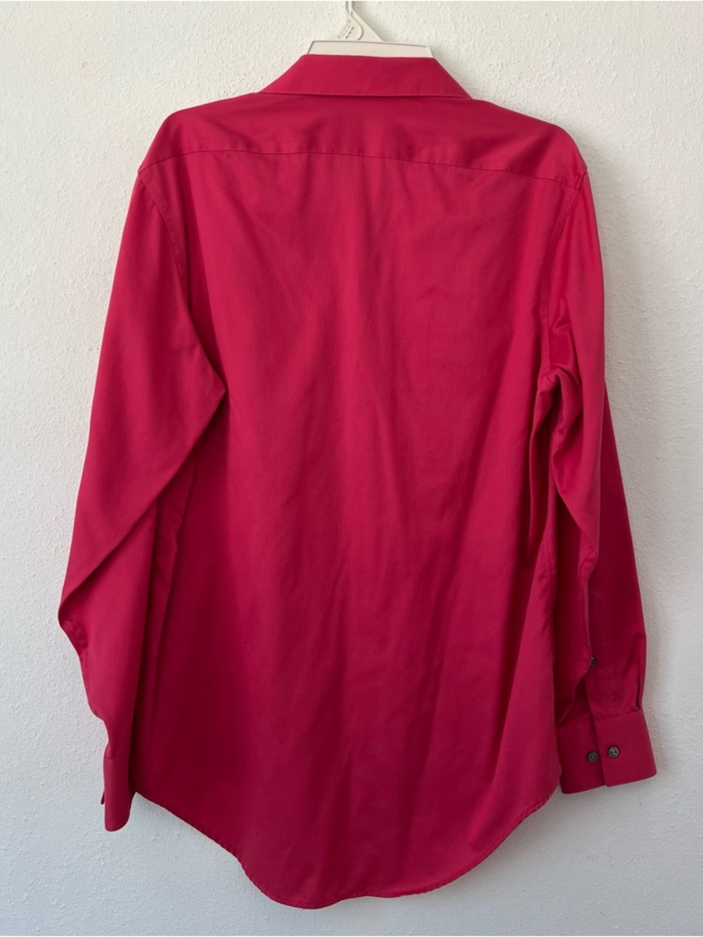 Calvin Klein Men Slim Fit Button-Up Shirt Bright Pink Non-iron Size 15.5 (32/33) - Picture 13 of 14